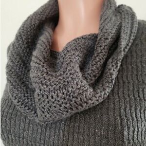Style & Co. steel Grey Heather Cowl Neck Sweater NWT PM